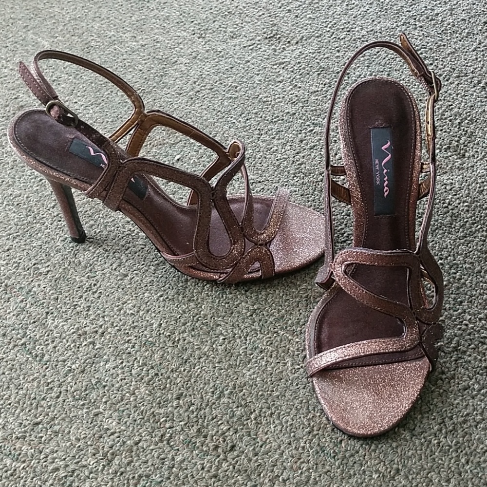 Nina, Metallic Copper Colored heels.  Size 7.